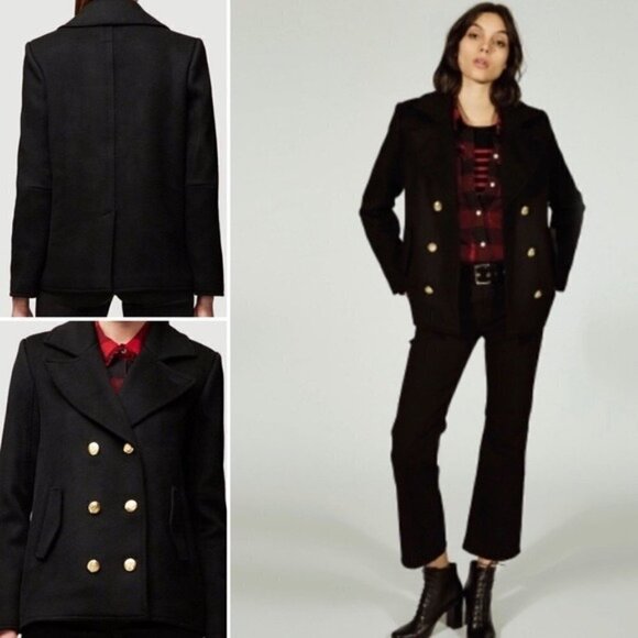 Frame | NWT Oversized Black Wool Boxy Coat New Small - Picture 2 of 7